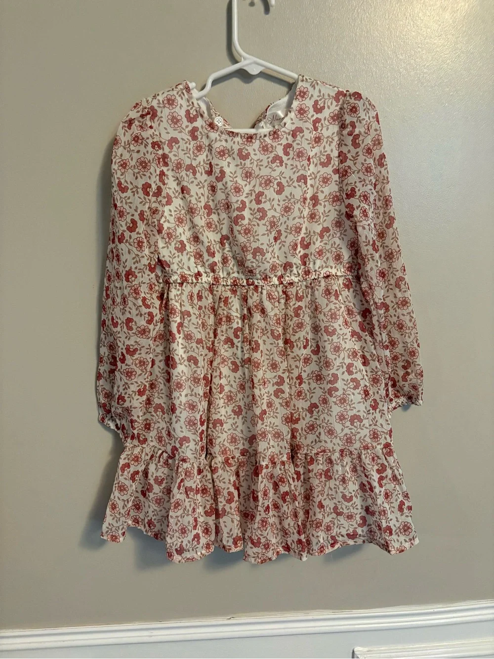 Nannette Cream Dress with Pink Floral Print